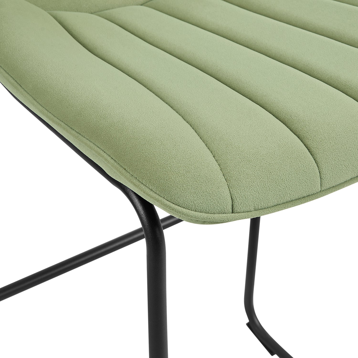 Sutton Set of 2 Barstools with Fluted Back (Sage Green Velvet)