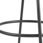 Barton Set of 2 Champagne Velvet Upholstered Bar Stools with Contrast Piping