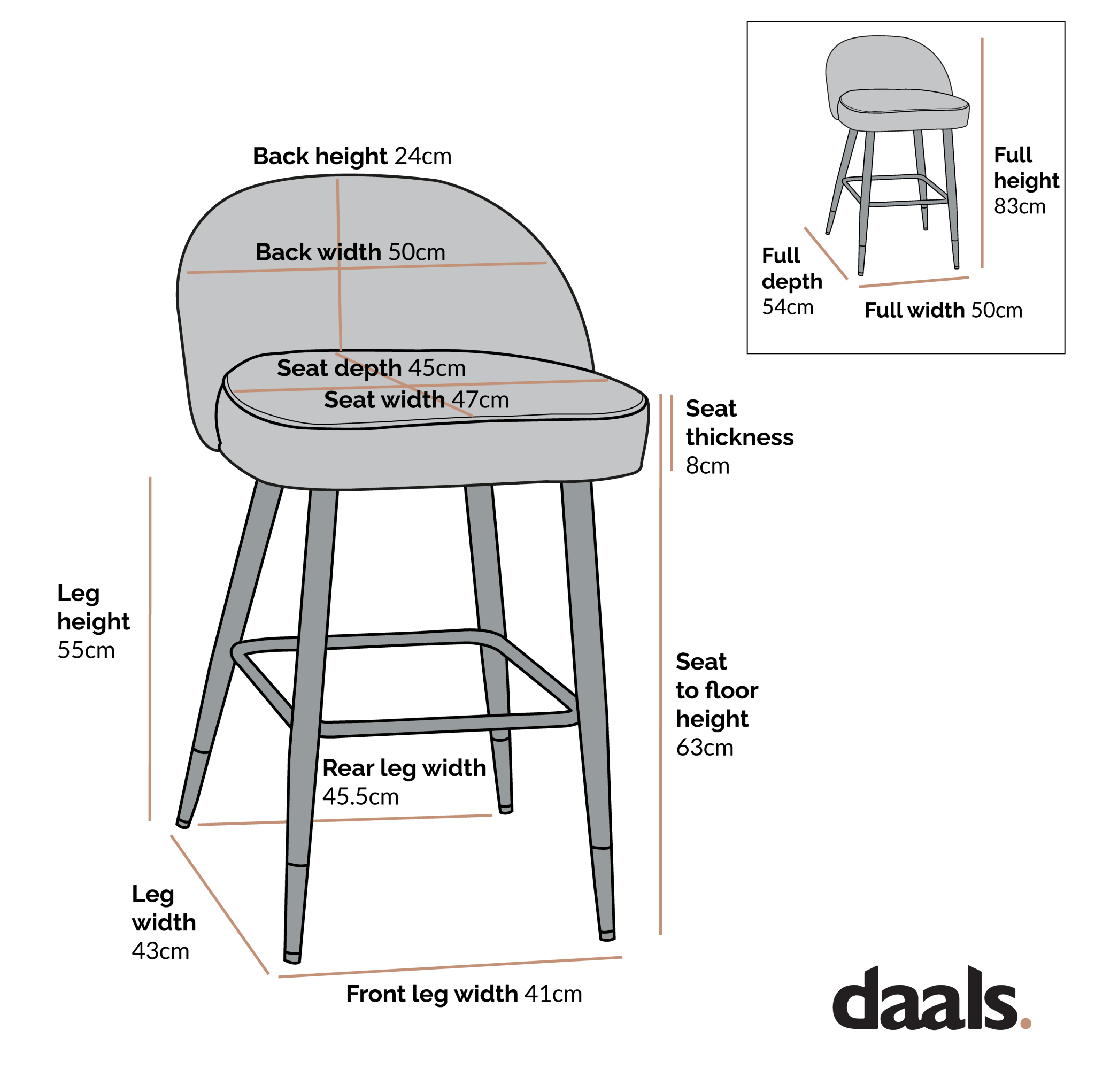 Miyae Set of 2 Pleated Champagne Beige Velvet Upholstered Counter Stools