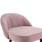 Miyae Set of 2 Pleated Pale Pink Velvet Upholstered Counter Stools