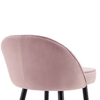 Miyae Set of 2 Pleated Pale Pink Velvet Upholstered Counter Stools