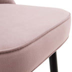 Miyae Set of 2 Pleated Pale Pink Velvet Upholstered Counter Stools