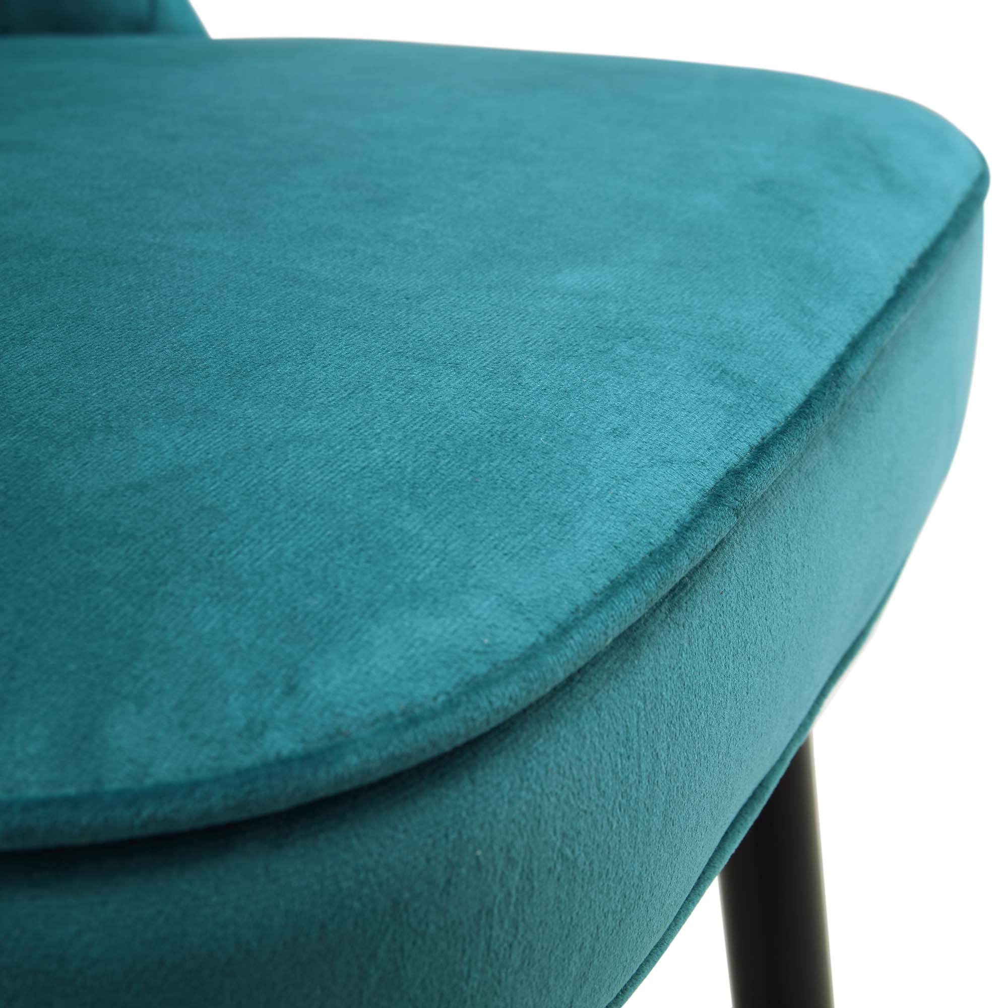 Miyae Set of 2 Pleated Teal Velvet Upholstered Counter Stools