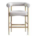 Fulbourn Beige Woven Counter Stool with Natural Wood Effect Legs