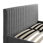 Emden Double Ottoman Bed - Silver