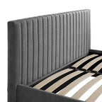 Emden Kingsize Ottoman Bed - Silver