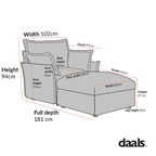 Byron Pillow Edge Mist Grey Boucle Modular Sofa, 1-Seater Chaise