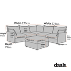 Byron Pillow Edge Mist Grey Boucle Modular Sofa, 5-Seater Corner & Stool Set