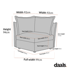 Byron Pillow Edge Mist Grey Boucle Modular Sofa, 1-Seater Corner