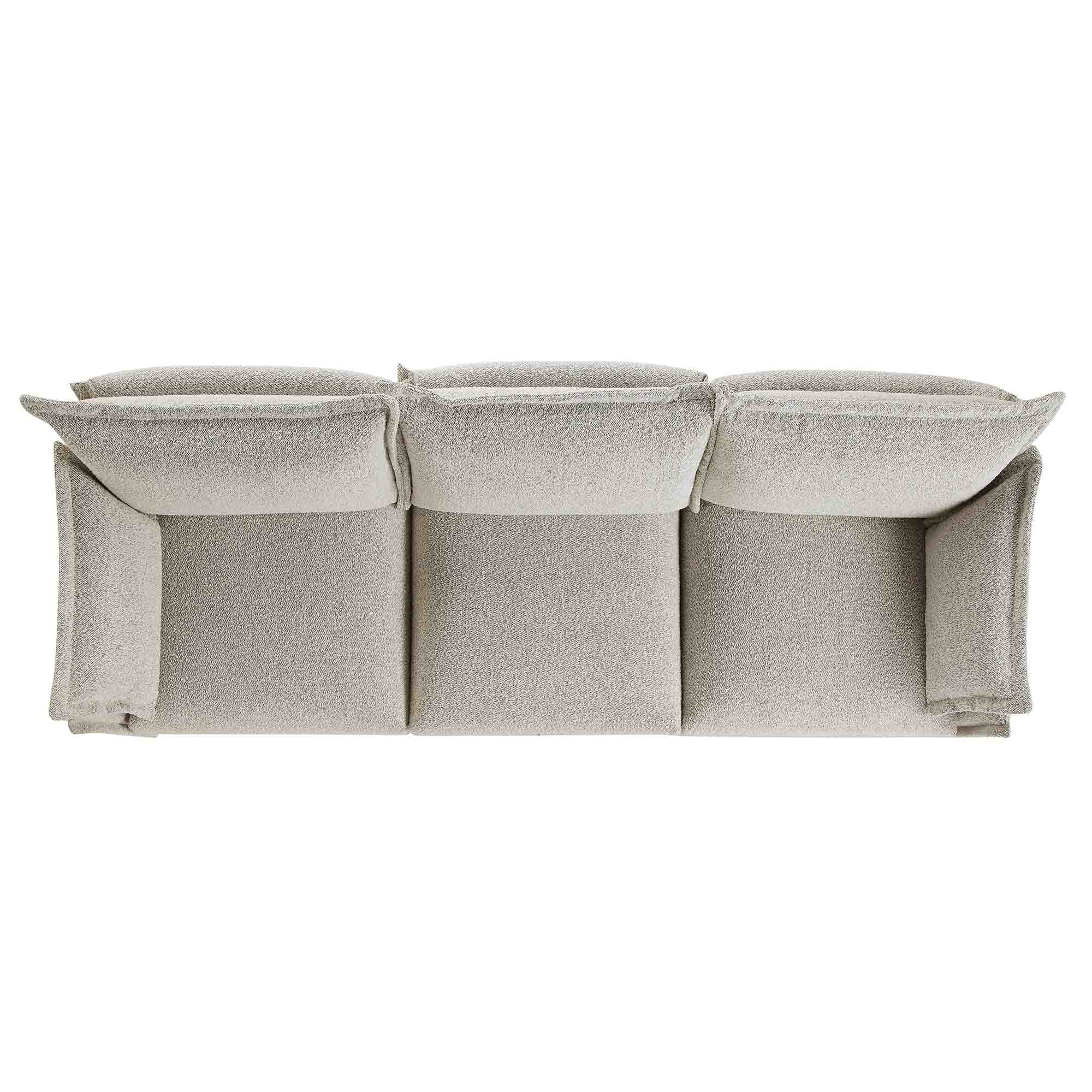 Byron Pillow Edge Mist Grey Boucle Modular Sofa, 3-Seater