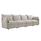 Byron Pillow Edge Mist Grey Boucle Modular Sofa, 4-Seater