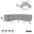 Granvia Moss Green Velvet Modular Sofa, 4-Seater Large Corner Sofa