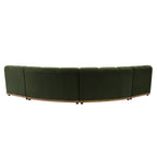 Granvia Moss Green Velvet Modular Sofa, 4-Seater Large Corner Sofa