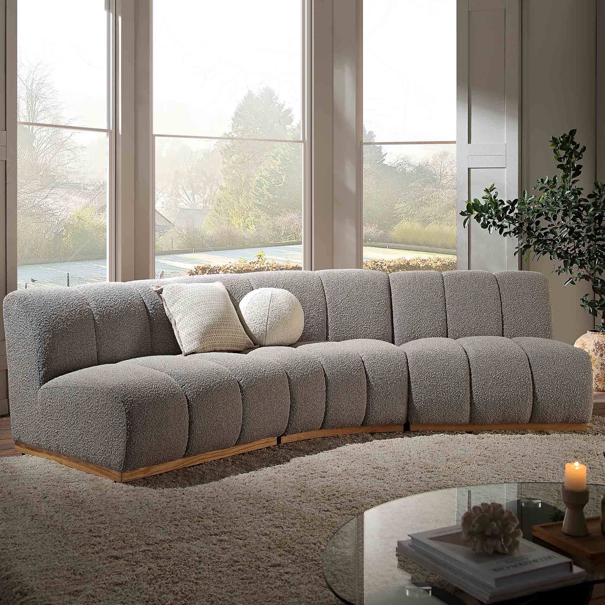 Granvia Taupe Boucle Modular Sofa, 3-Seater Corner Sofa