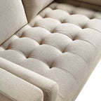 Henrietta 2-Seater Sofa, Beige Woven Fabric