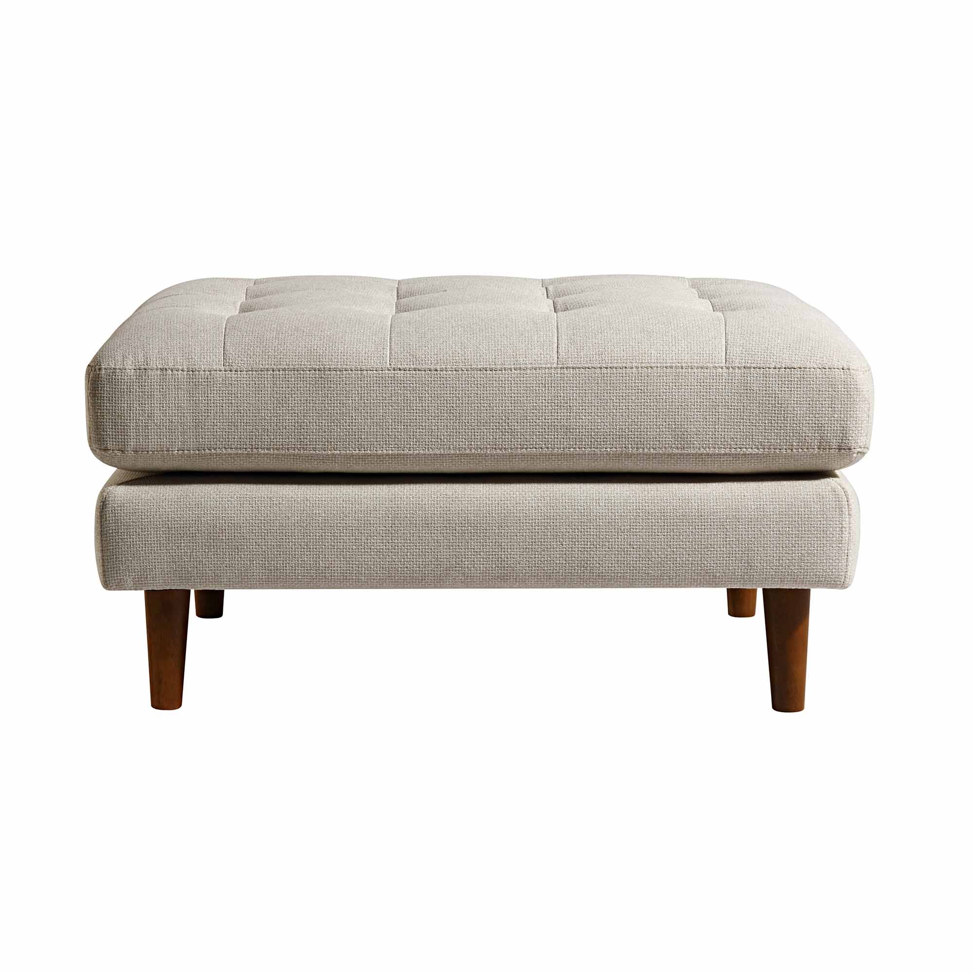 Henrietta Ottoman, Beige Woven Fabric