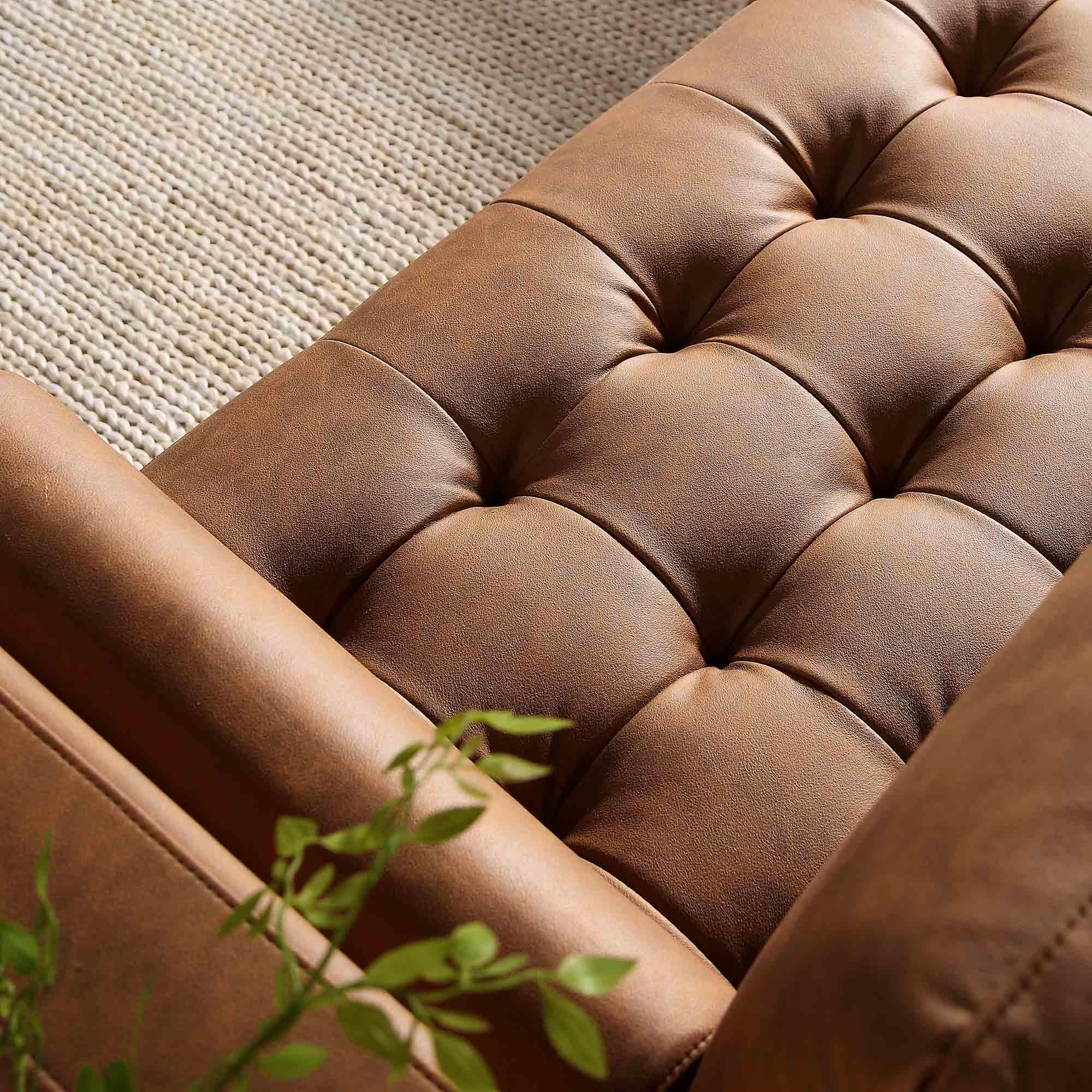 Henrietta Tan Faux Suede Grand 4-Seater Chaise End Sofa, Left Hand Facing