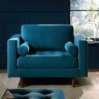 Henrietta Armchair, Teal Velvet