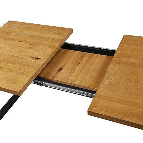 BERN 6-8 Seater Oak Extending Dining Table with Metal Legs