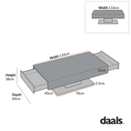 Goswell Concrete Effect Coffee Table with Double Drawers
