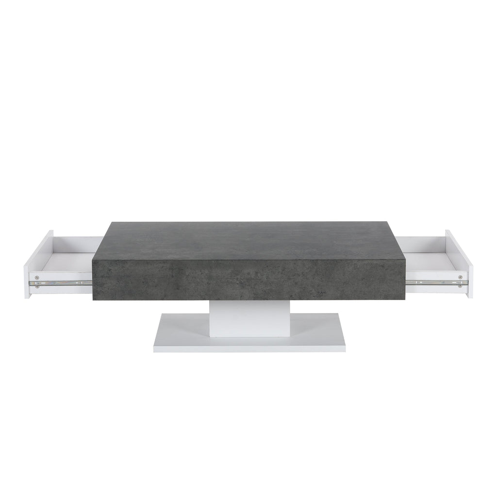 Goswell Concrete Effect Coffee Table with Double Drawers