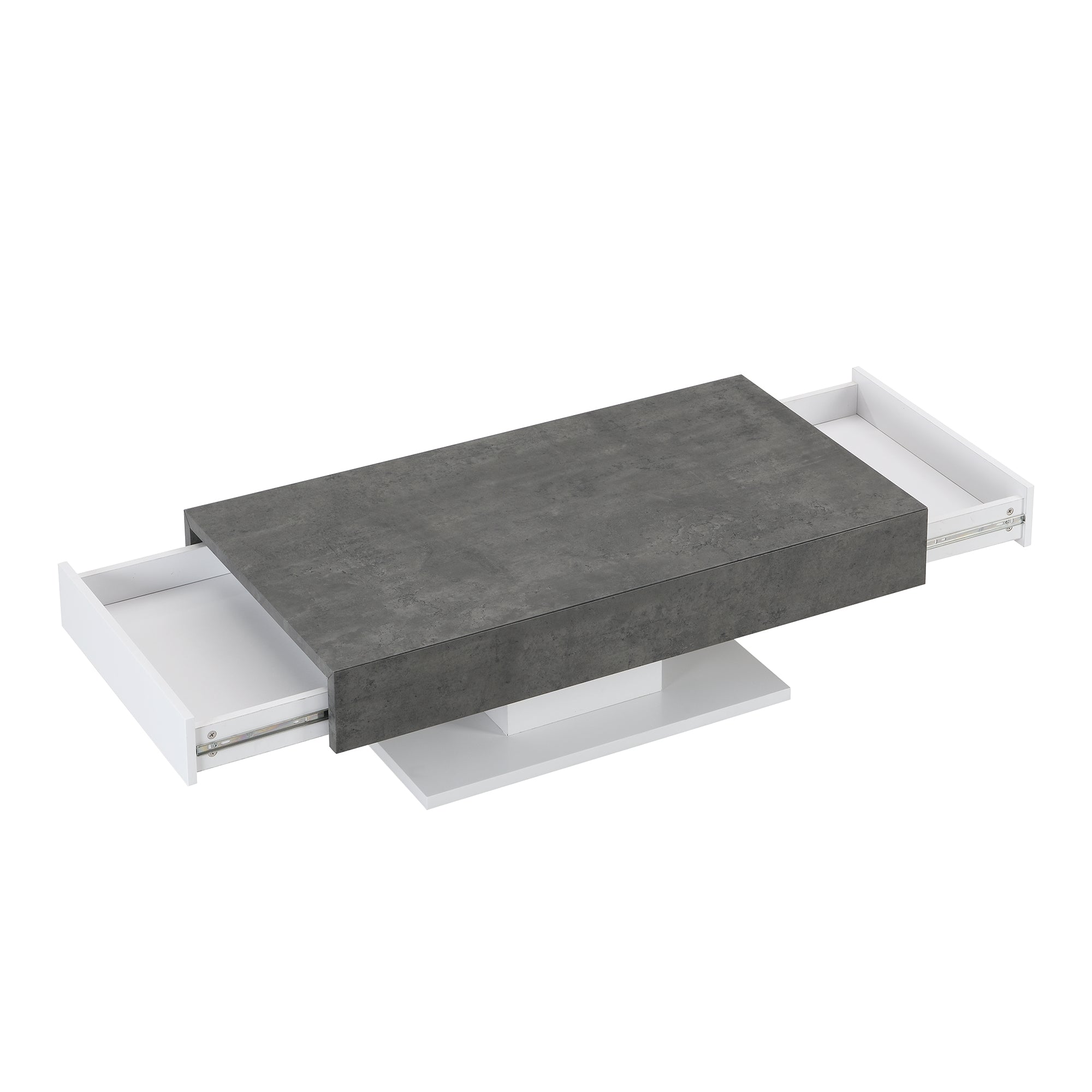 Goswell Concrete Effect Coffee Table with Double Drawers