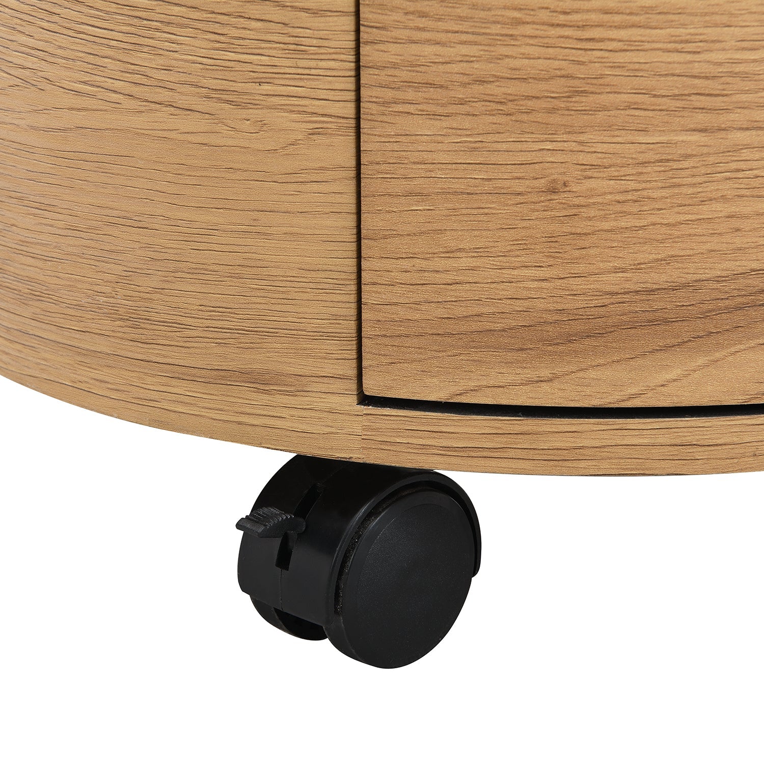 DOLIO Drum Chest Bedside Table, Barrel Side Table with Drawers Oak 2 Drawer
