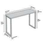BIASCA High Gloss Marble Effect 120cm Console Table with Silver Chrome Legs