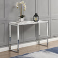 BIASCA High Gloss Marble Effect 120cm Console Table with Silver Chrome Legs