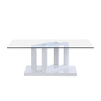 Lucent White High Gloss and Glass Top Coffee Table