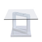 Lucent White High Gloss and Glass Top Coffee Table