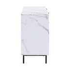 Aspen Oak and Marble Effect 6-Drawer Chest of Drawers