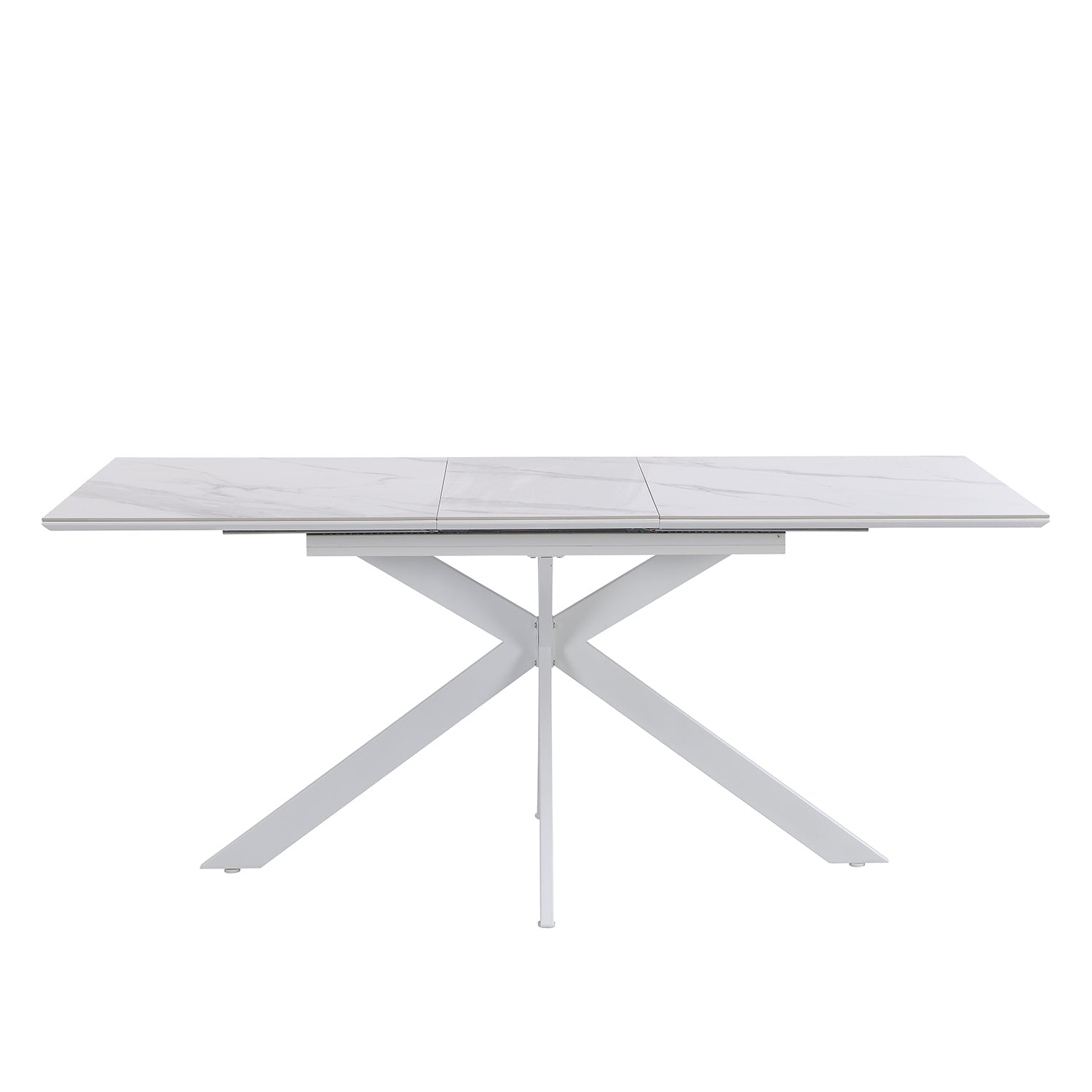 Varden White Ceramic Extending Dining Table