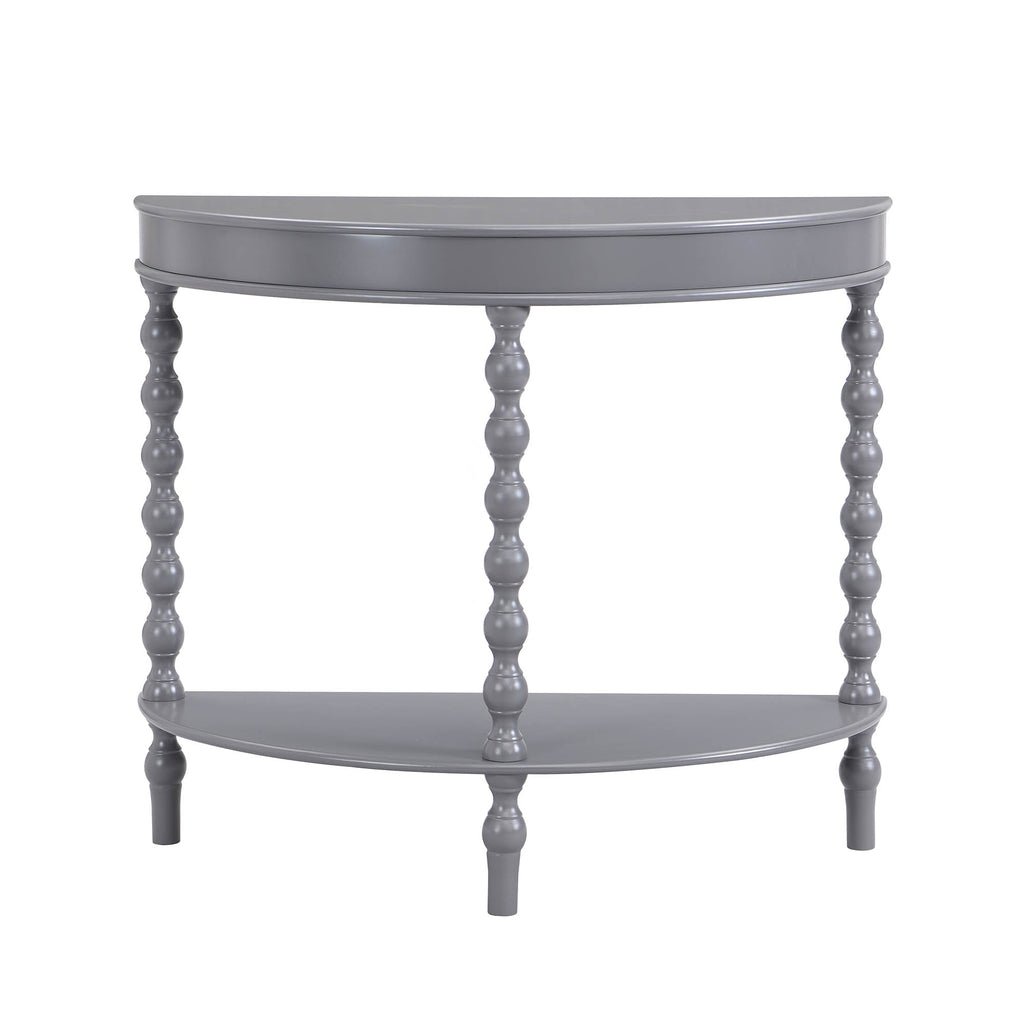 Aldwinke Dark Grey Bobbin Demilune Console Table