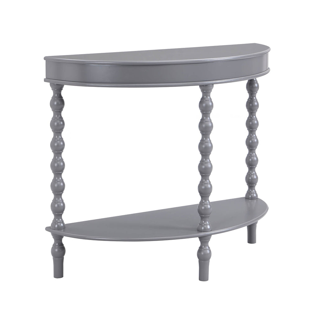 Aldwinke Dark Grey Bobbin Demilune Console Table