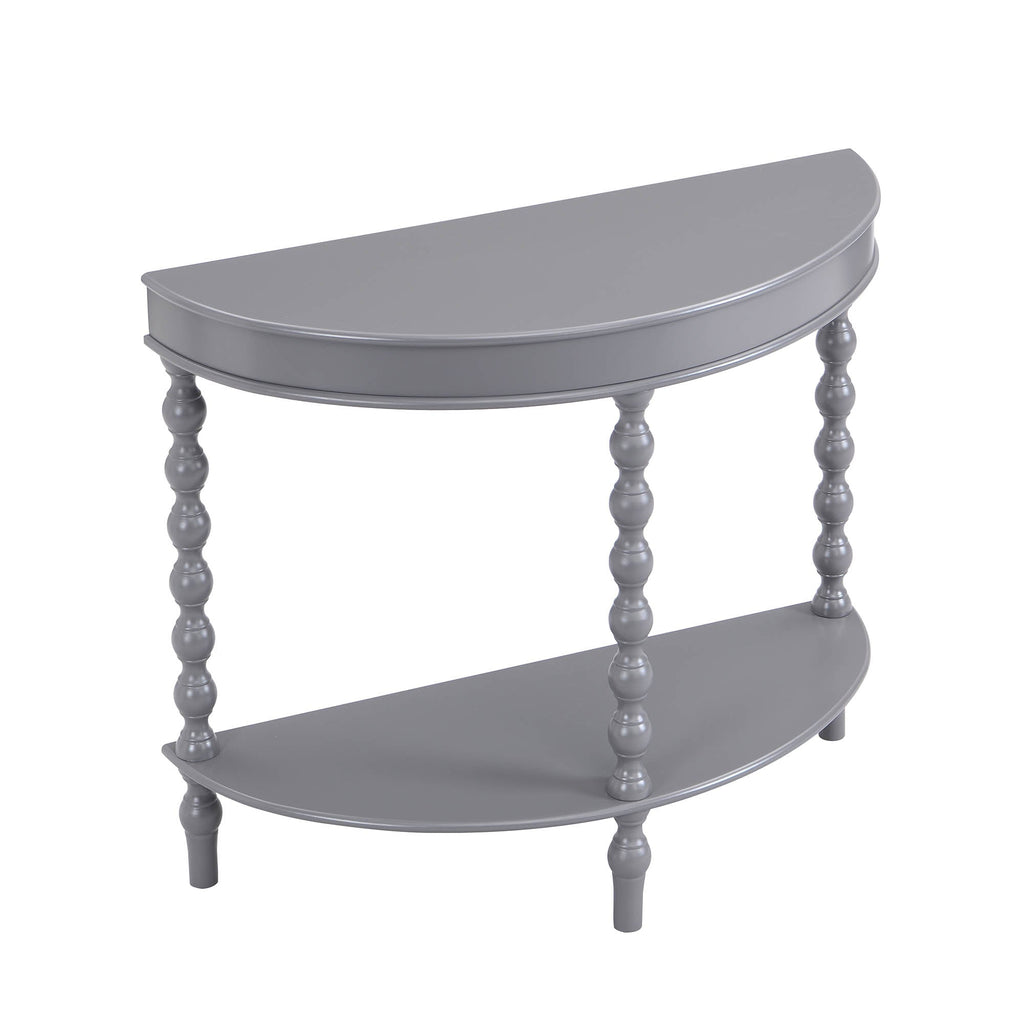 Aldwinke Dark Grey Bobbin Demilune Console Table