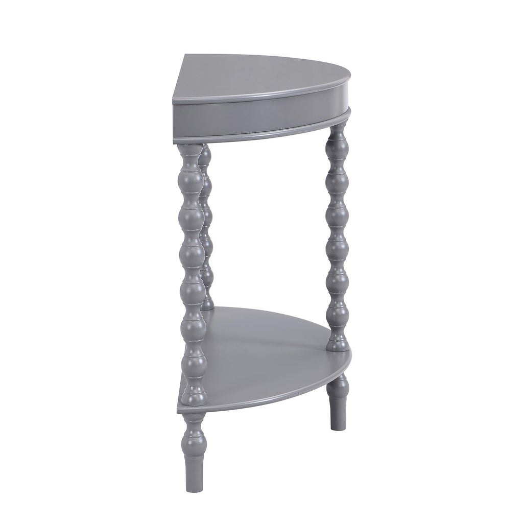 Aldwinke Dark Grey Bobbin Demilune Console Table