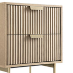 Richmond Ridged 2 Drawer Bedside Table, Light Ash