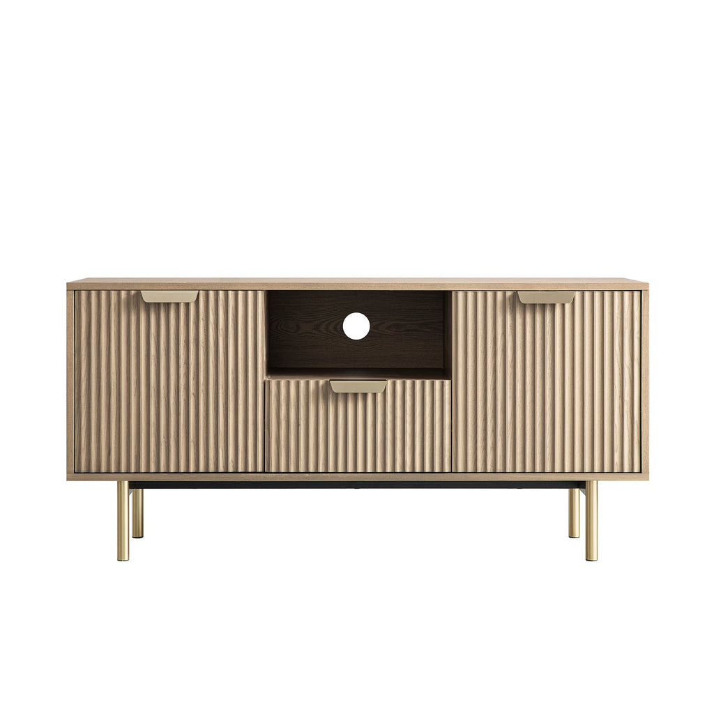 Richmond Ridged 120cm Wide TV Media Unit, Light Ash