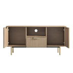 Richmond Ridged 120cm Wide TV Media Unit, Light Ash