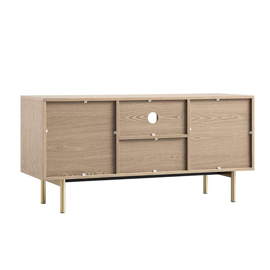 Richmond Ridged 120cm Wide TV Media Unit, Light Ash