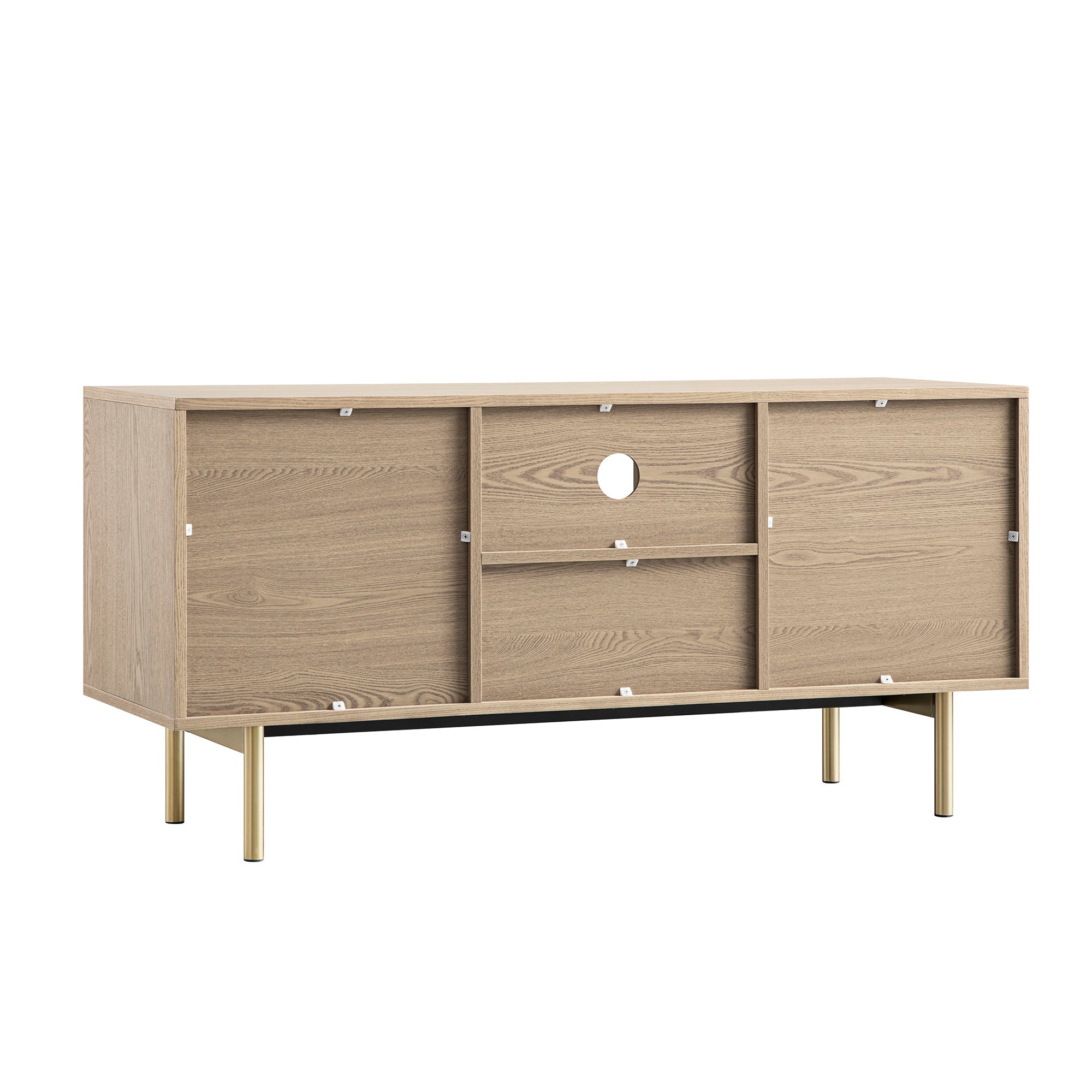 Richmond Ridged 120cm Wide TV Media Unit, Light Ash