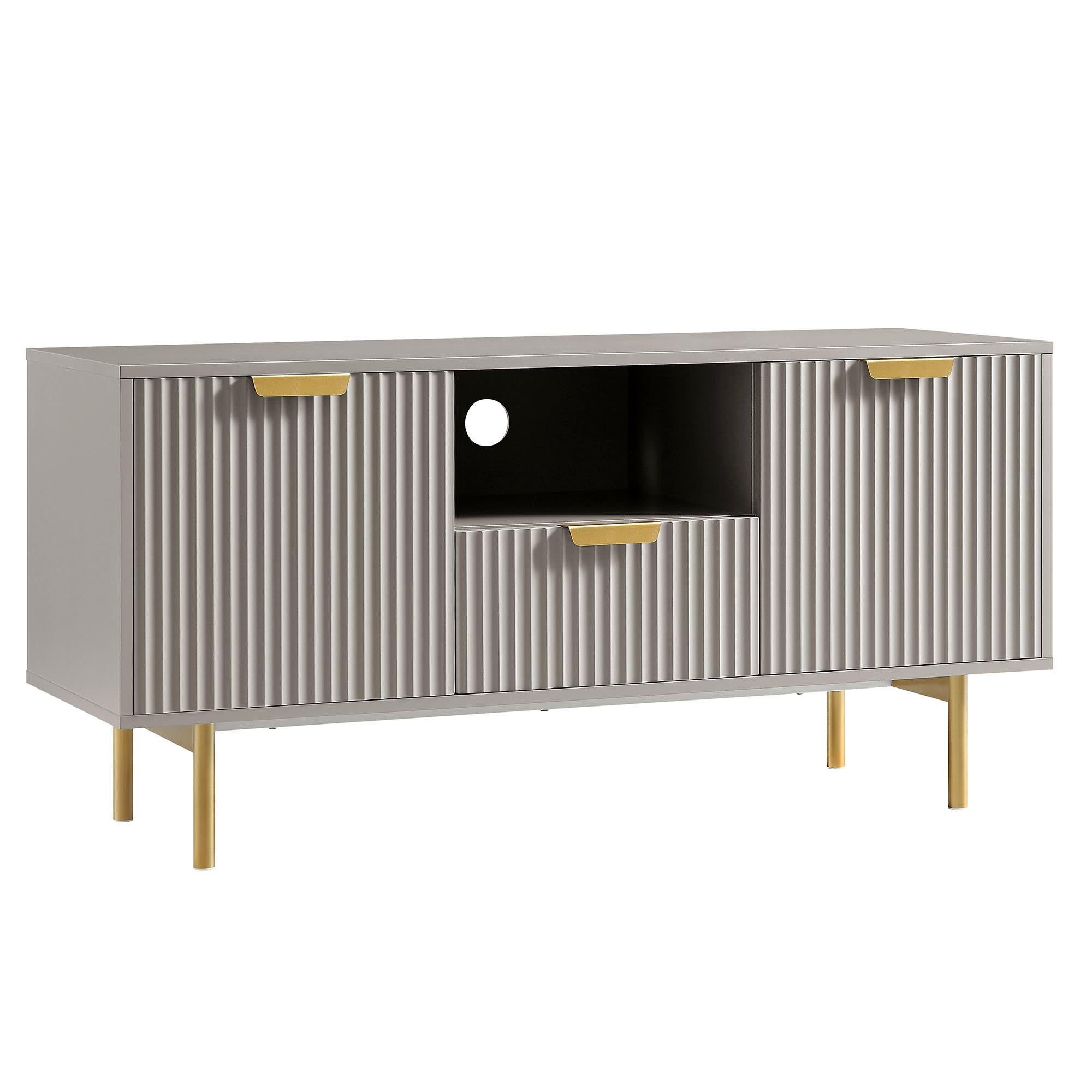 Richmond Ridged 120cm Wide TV Media Unit, Matte Taupe
