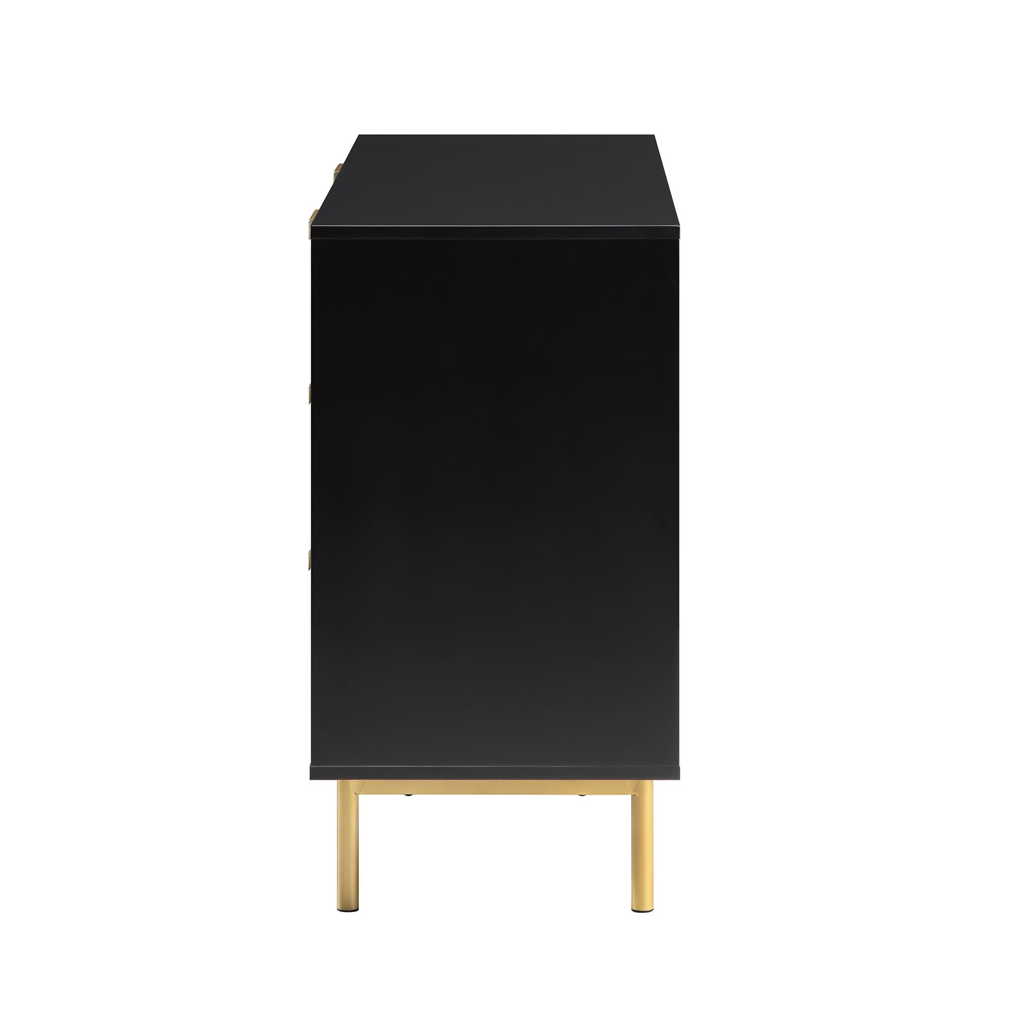 Richmond Ridged Wide Chest of 6 Drawers, Matte Black