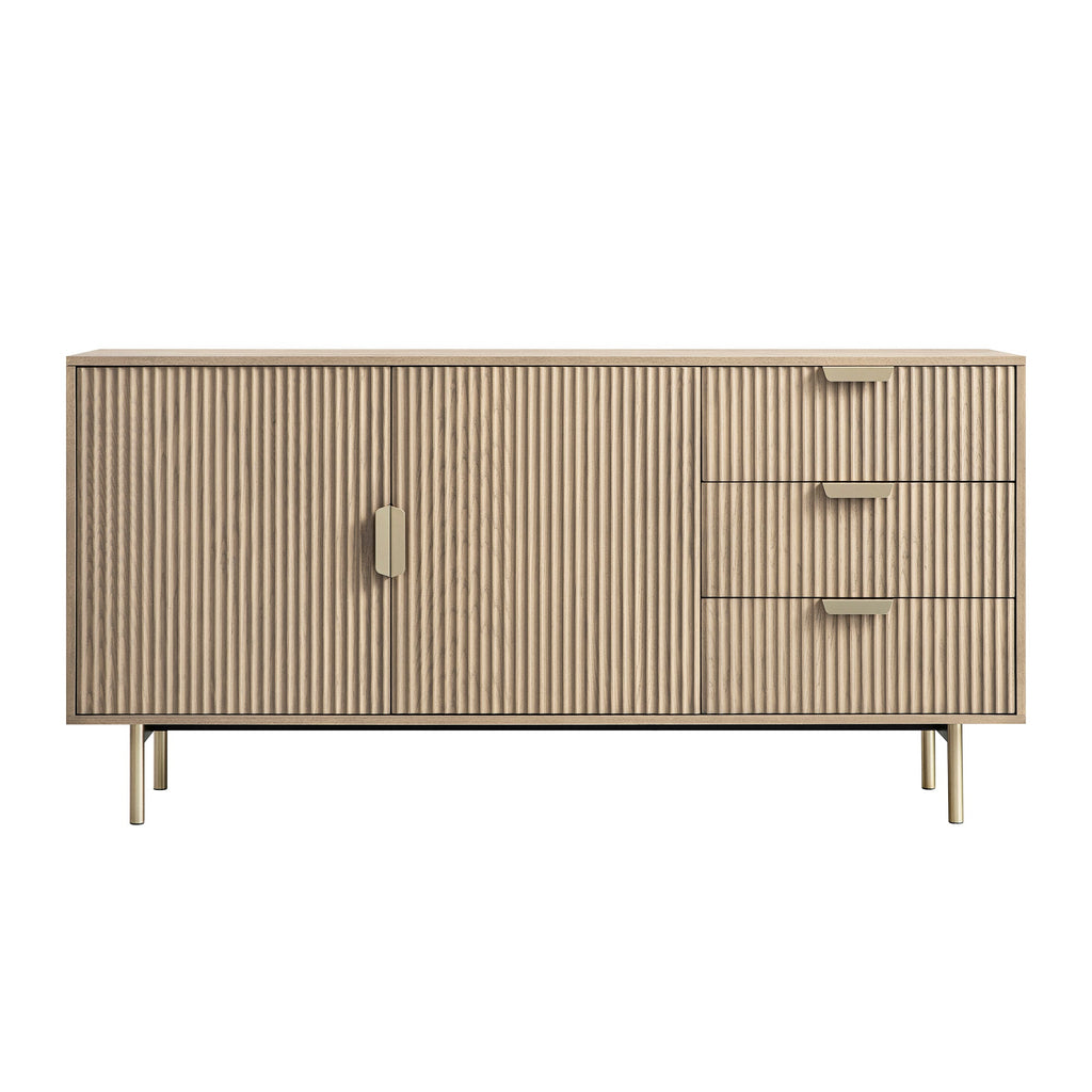 Richmond Ridged Large Sideboard, Light Ash