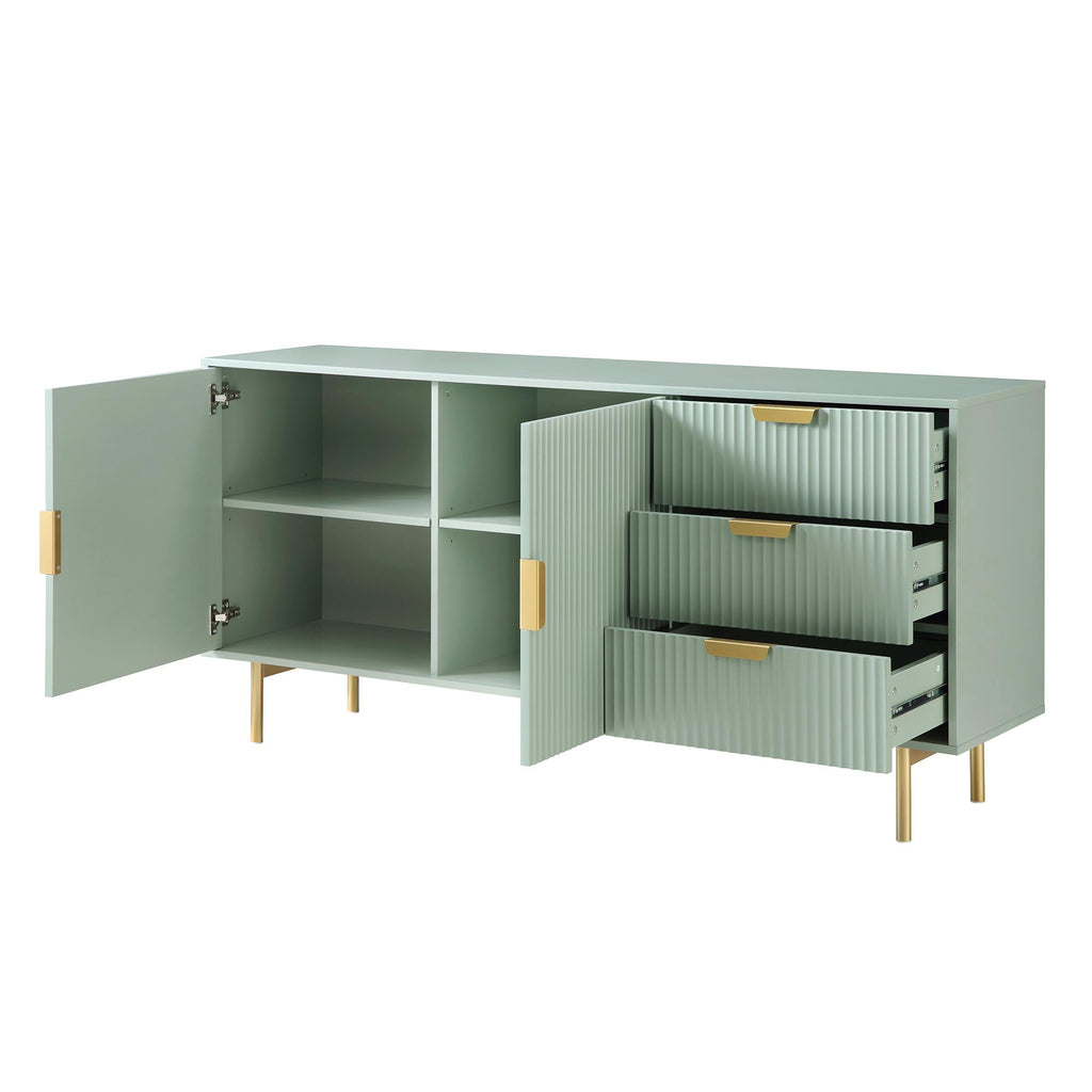 Richmond Ridged Large Sideboard, Matte Sage Green