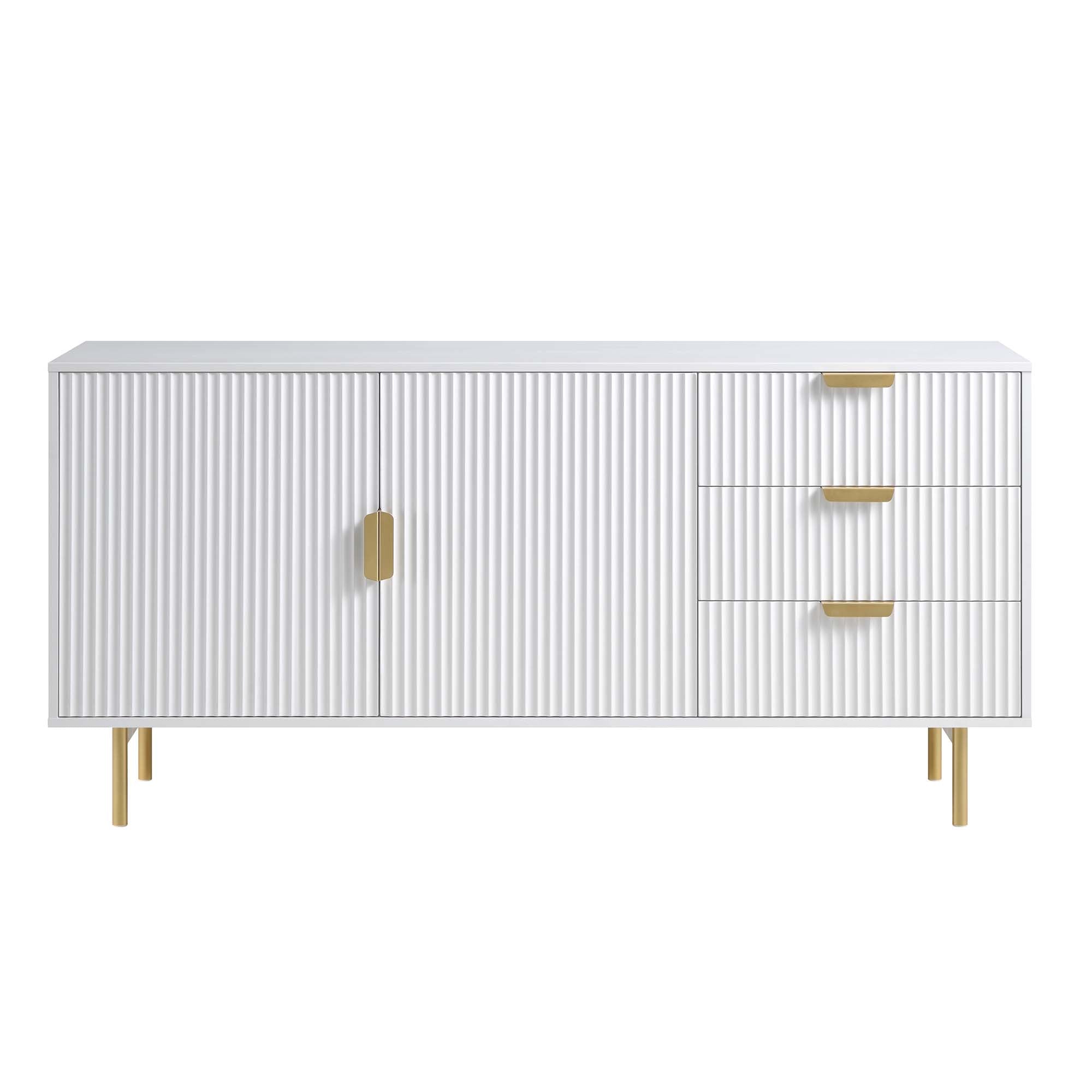 Richmond Ridged Large Sideboard, Matte White