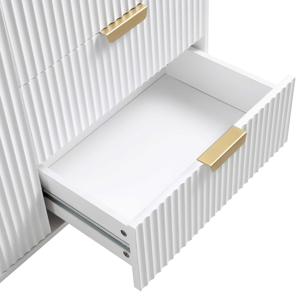 Richmond Ridged Large Sideboard, Matte White