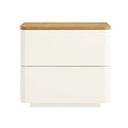 Agnes Curved Edge 2 Drawer Bedside Table, White
