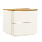 Agnes Curved Edge 2 Drawer Bedside Table, White